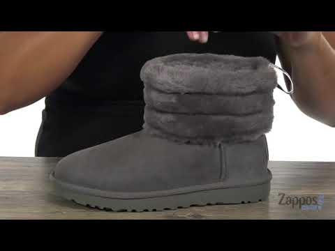 ugg fluff mini quilted logo boots women's