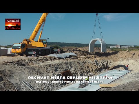Obchvat města Chrudim - II. etapa - pohled na různé úseky 30.7.2020