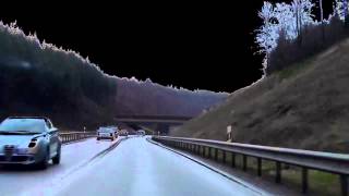preview picture of video 'Autofahrt B10 Pirmasens-Hinterweidenthal in Zeitraffer und !  19.01.2014 AVI'