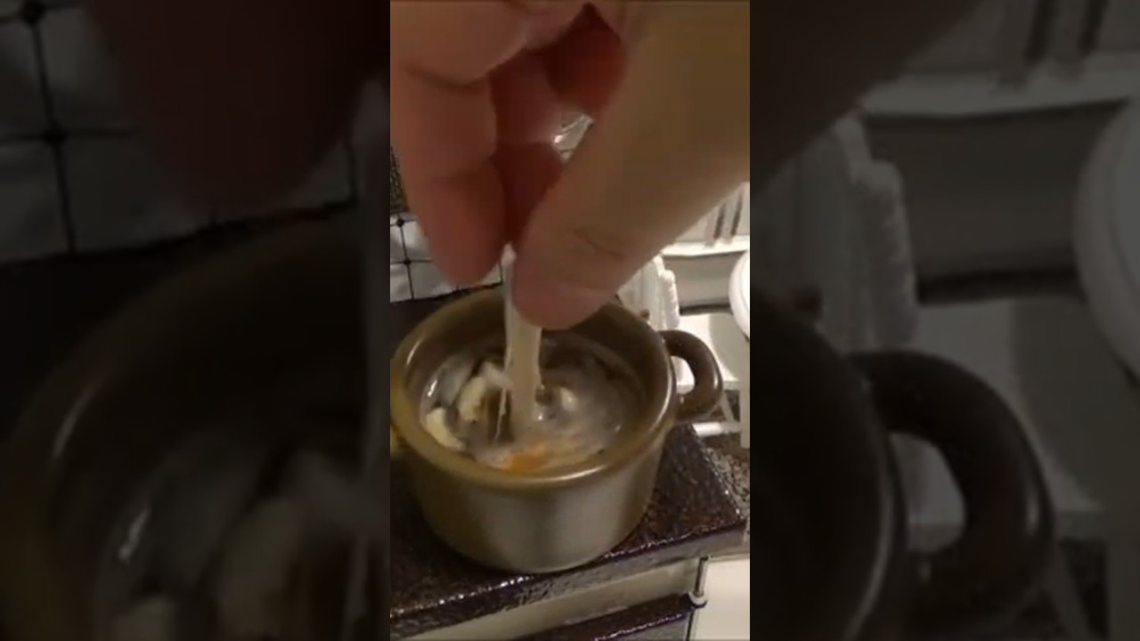 【 ミニチュア料理 】 煮麺 にゅうめん 本当に食べられるミニチュア料理  #miniaturecooking #cooking #minifood #miniaturefood #tinyfood
