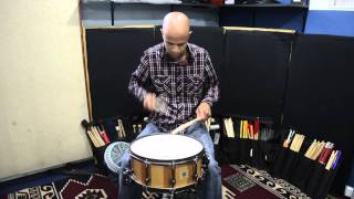 Marcus Finnie demonstrating Ancient Tree Drums' River Reclaimed Cypress Snare drum 2012.mov