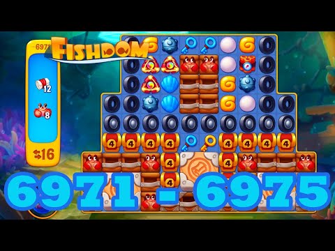 Fishdom Level 6971 - 6975 HD Walkthrough | 3 match puzzle | gameplay | android | 6972 | 6973 | 6974