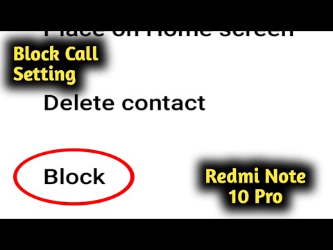 Redmi Note 10 Pro Block Calls Setting