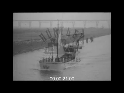 Boats on the Kiel Canal, Germany, 1930s - Film 1017434