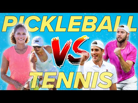 Pickleball PROS vs Tennis PROS - HIGHLIGHTS - (Irvine & Waters VS Isner & Sock)