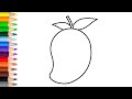 How to draw a mango easy step by step | very easy and simple mango drawing tutorial for beginners