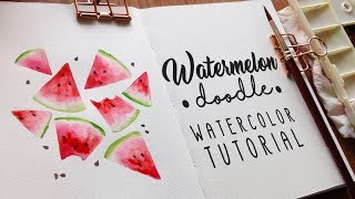 WATERMELON DOODLE: watercolor tutorial