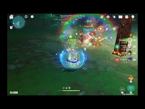 Dps Barbara Doing Charged Attacks.(74k Reverse Vaporize)