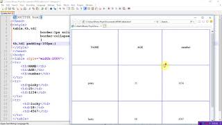 cell spacing and cell padding in html table |by bhanu priya