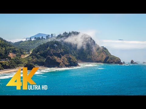 4K Coastal Oregon - Pacific Ocean. Relax Video with Ocean Views & Nature Sounds - Episode 1