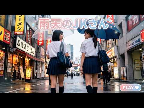 雨のJKさん（A high school girl on a rainy day）　#制服 #高校生