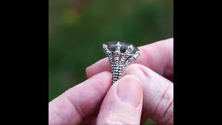 Silver Labradorite Dragon's Claw Ring