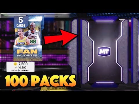 i opened 100 FAN FAVOTIRES PACKS in nba 2k20 myteam and this happened....