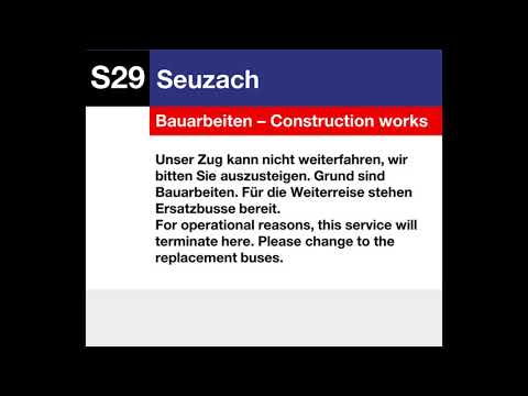 Thurbo / SBB Ansage - Zug kann nicht weiterfahren - Bauarbeiten