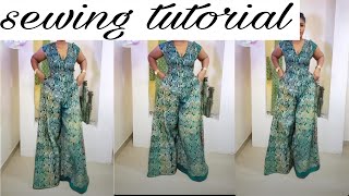 How to Sew a Maxi Jumpsuit (No Waist joining )+ DIY Belt | Easy Step-by-Step Tutorial