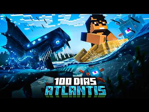 Sobrevivi 100 dias PROCURANDO ATLANTIS no Minecraft - O FILME