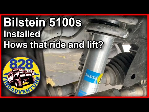 Bilstein 5100s installed on front of Toyota Tundra for a nice lift.