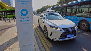 Take a self-driving taxi in Guangzhou China | 4K Pony.ai Robotaxi