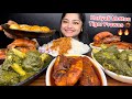 SPICY HARIYALI MUTTON NALLI CURRY SPICY JUMBO TIGER PRAWNS CURRY AND SPICY EGG CURRY EATING SHOW