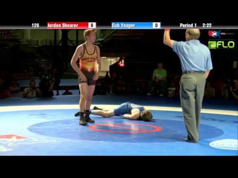 Junior 126 - Jordan Shearer (North Dakota) vs. Cub Yeager (Oklahoma)
