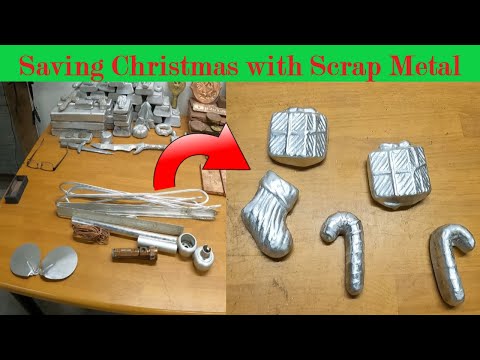 Christmas Gifts from Scrap Metal - Trash to Treasure - ASMR Aluminum Metal Melting