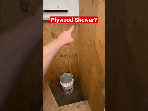 Plywood Shower in School Bus Conversion #offgrid #busconversion