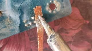 Learning Desoldering header pins with first wick and then hot gun