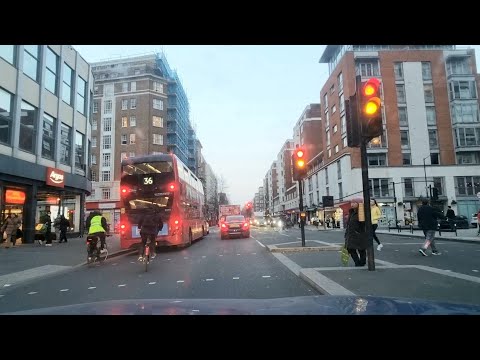 LONDON - EDGWARE ROAD TO MARBLE ARCH - EVENING DRIVE - CENTRAL/WEST