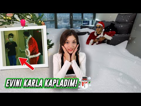 ARKADAŞIMIN EVİNİ GİZLİCE KAR İLE KAPLADIM!