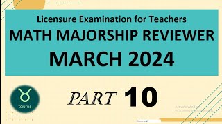 LET REVIEW 10 | MATH MAJORSHIP | MARCH 2024 | LET 2024 | New Curriculum #Learnthebasic
