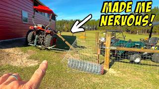 I Almost Tipped My Tractor Over Stretching This Fence!