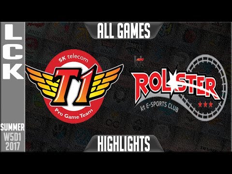 SKT T1 vs KT Rolster Highlights ALL GAMES | LCK week 5 summer 2017 | SKT vs KT Highlights