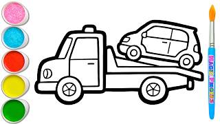 🚛🔌🚙 Truk Derek Mainan dan Mobil Listrik Kecil Menggambar, Melukis, Mewarnai untuk Anak, Balita #426