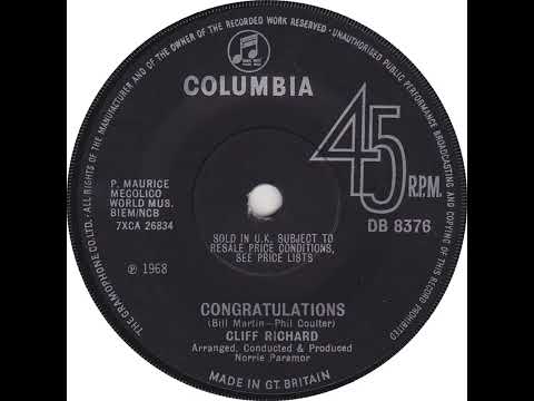 UK no. 1, (287) Cliff Richard - Congratulations