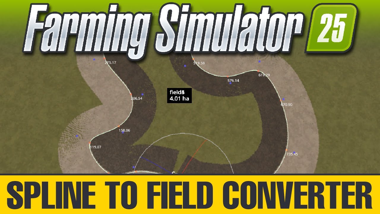 Spline to Field Converter Script for Giants Editor 10 - FS25 - Mapping Tutorial