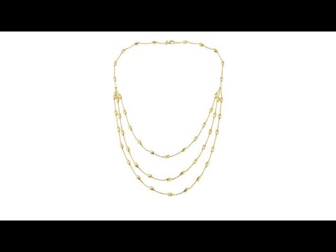 Technibond DiamondCut Bead 3Row Layered Necklace