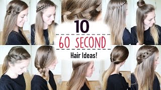 Ten 60 Second Heatless Hairstyles / 1 Minute Hairstyles | Quick Hairstyles | Braidsandstyles12