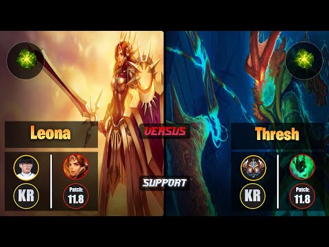 Hoit LEONA (Support) [Aftershock] VS THRESH - Challenger KR Patch 11.8