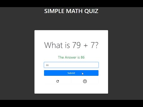 Simple Math Quiz Using Javascript