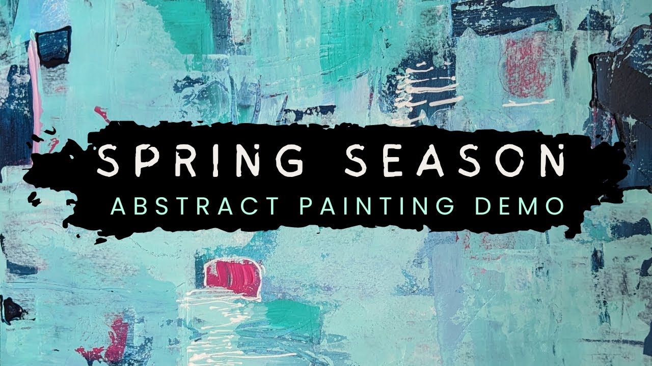 Spring Season Inspired Abstract Painting Demo | Acrylic Pastel Colors #springpainting #abstractart