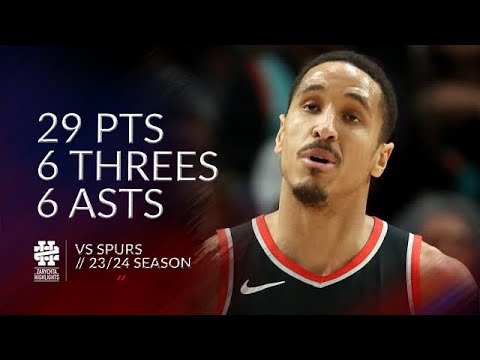 Malcolm Brogdon 29 pts 6 threes 6 asts vs Spurs 23/24 season
