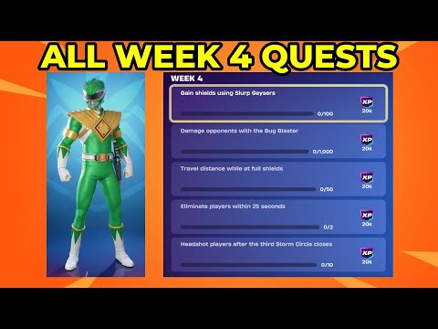 How to EASILY Complete Week 4 Weekly Quests - ALL Stages! #fortnite