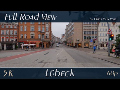 Lübeck, Germany: Altstadt - Holstentorplatz, Holstenbrücke, An der Untertrave - 5K (2880p/60p)