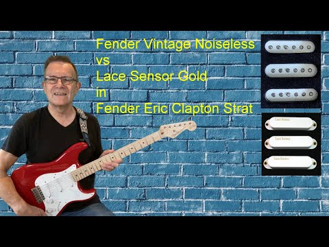 Fender vintage noiseless vs lace sensor gold pickups in Fender Eric Clapton Stratocaster