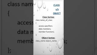 Difference between Class and Object in C++