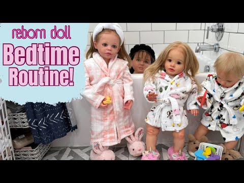 Reborn BATH Time 🛁 NIGHT time  🛏️ 🍼 ROLEPLAY with SIX dolls #rebornbaby #reborns #babydoll