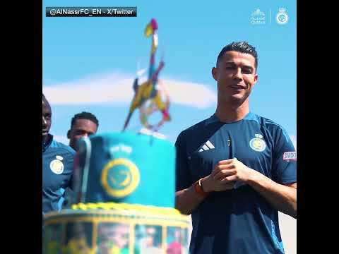 Cristiano Ronaldo receives cake from Al Nassr for his 40th birthday 🎂 #shorts