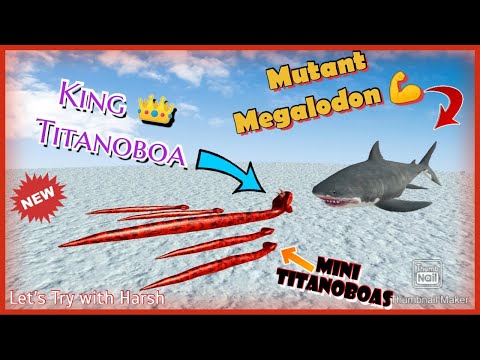 Mutant Megalodon 💪 vs Titanoboa Army in arbs mobile | arbs mobile |