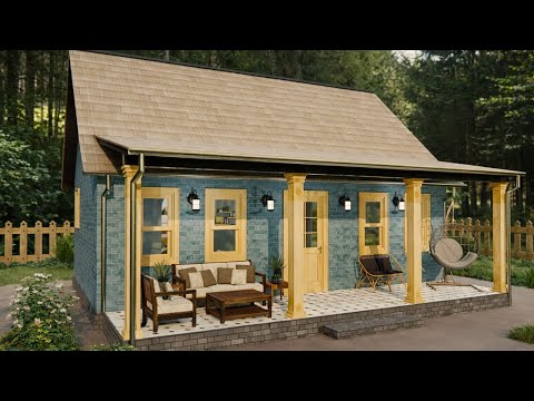 7x9 m 2 Bedroom Cottage House — Cozy Small Home Design with Warm Modern Interior