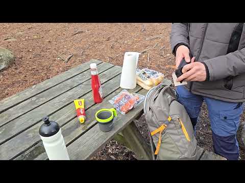 Walking into the forest to a campfire spot in Ursvik